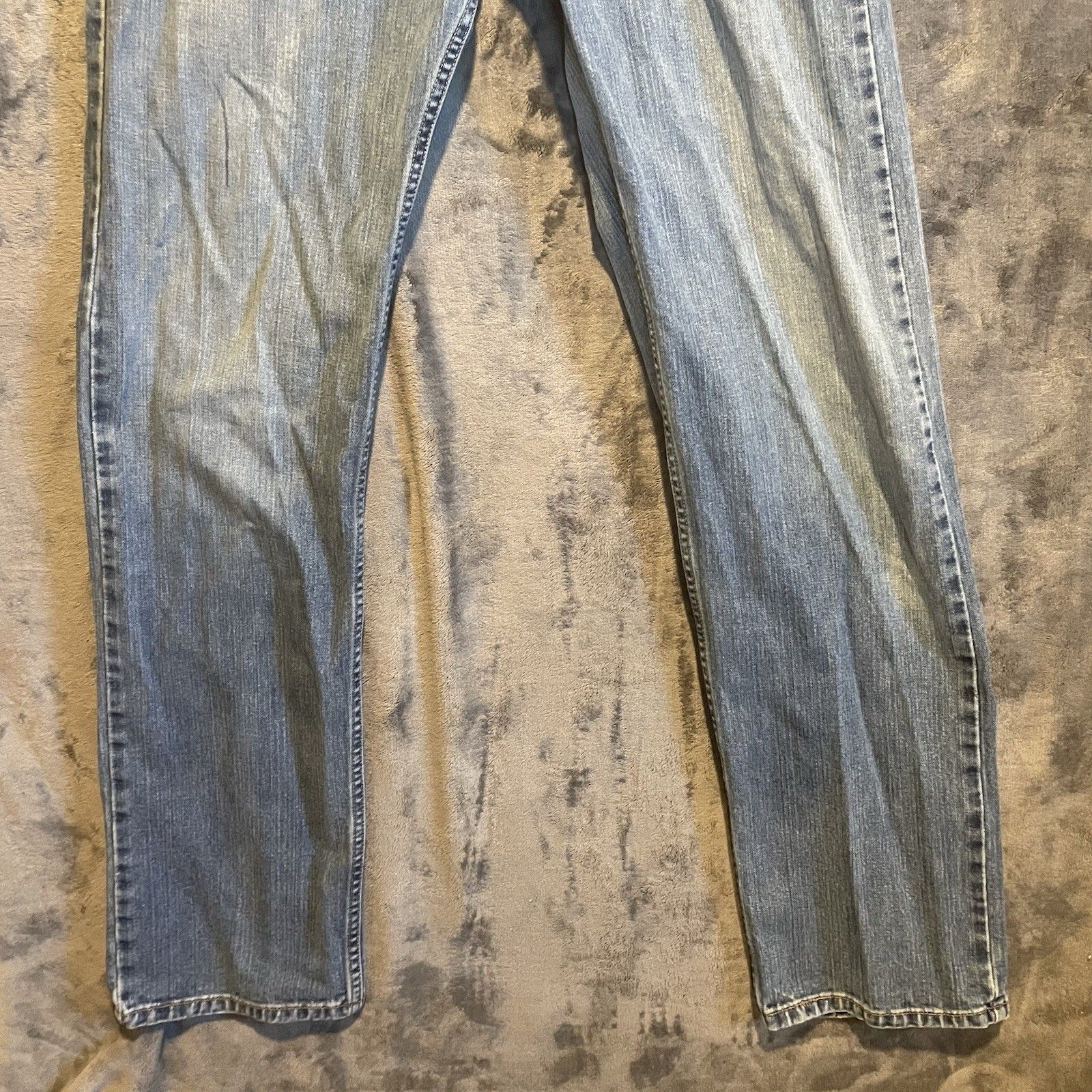 Levis 505 Jeans Mens 33x34 Straight Denim Blue Stretch Western Cowboy Workwear